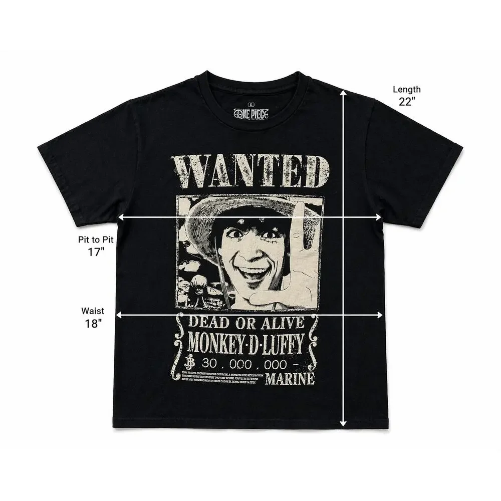 One Piece Monkey D Luffy Wanted Graphic Tee Size‎ S
